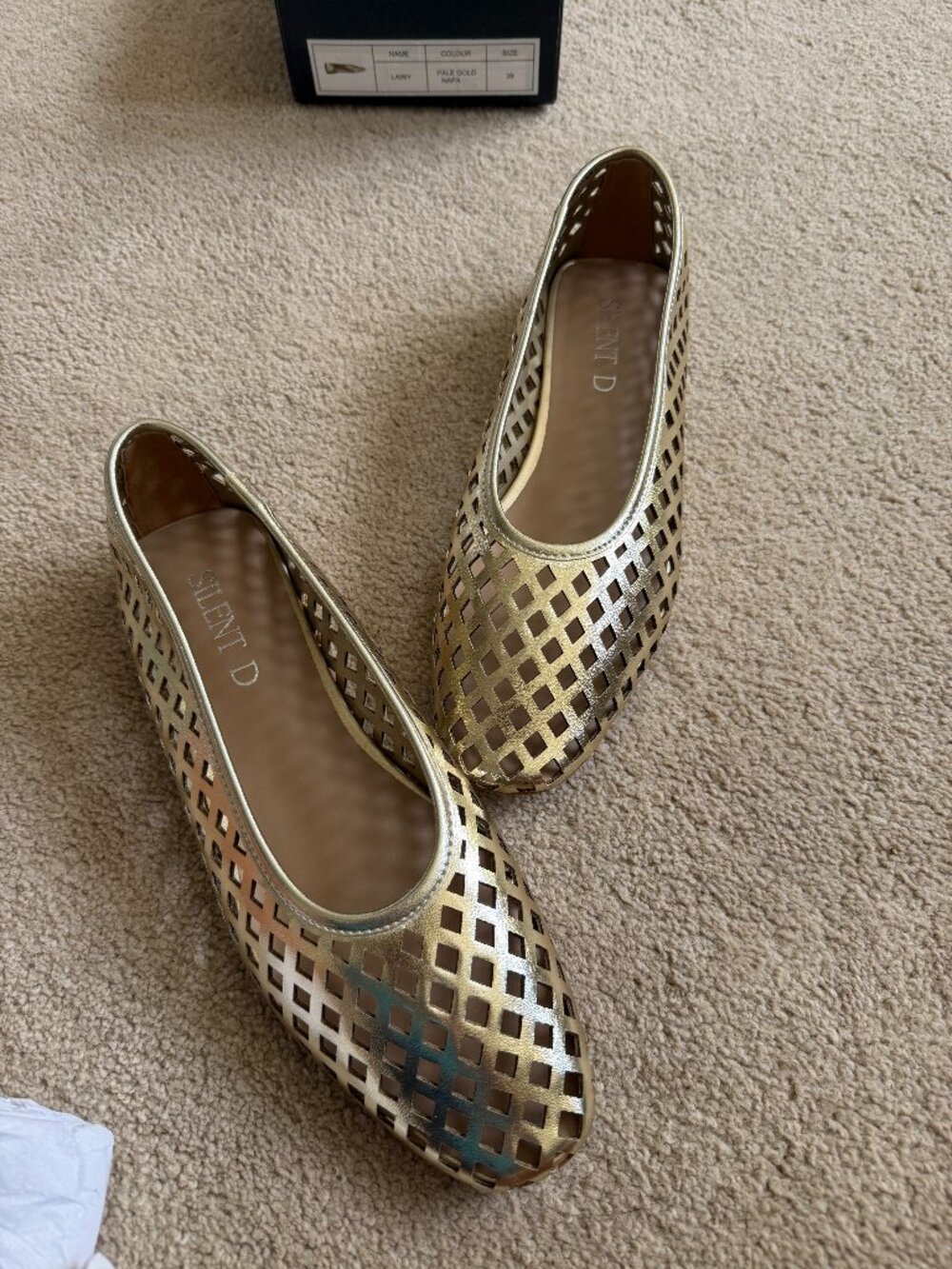 Silent D Lainy Woven Flats - Gold!! Size 39